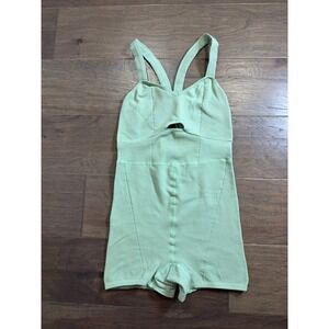 Free People Movement Mint Green Ribbed Cutout Compresion Romper‎ Size M L